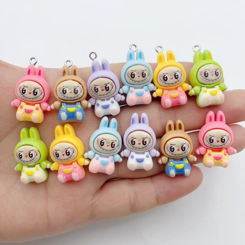 Resin - 10Pcs Kawaii Rabbit Strawberry House Resin