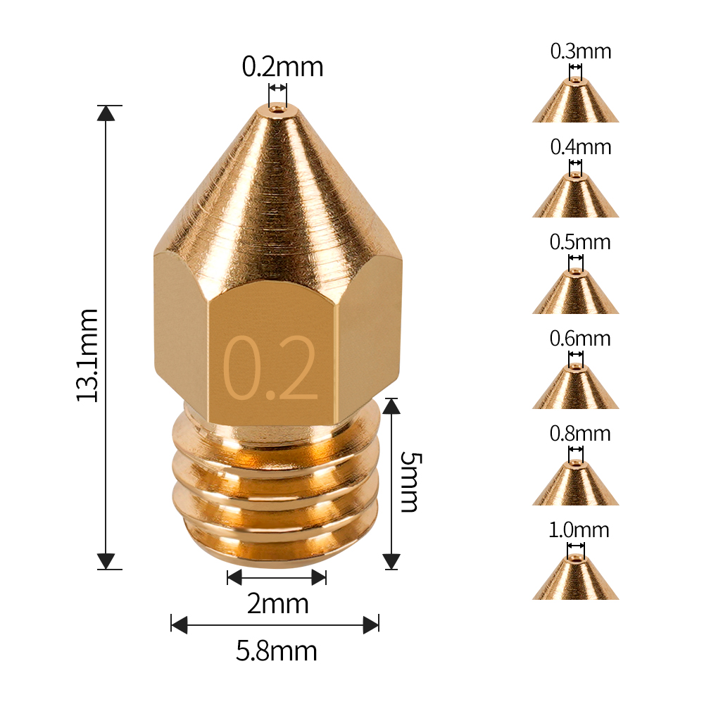 MK7 MK8 Nozzle 0.4mm 0.3mm 0.2 - Direct Drive Extruder 评论和价格