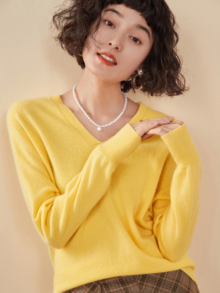 Cashmere V Neck Pullover Sweat - Resin Vat 评论和价格