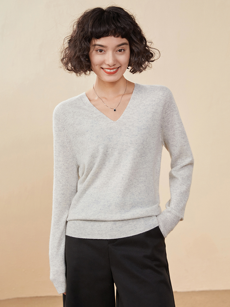 Cashmere V Neck Pullover Sweat - Resin Vat 评论和价格