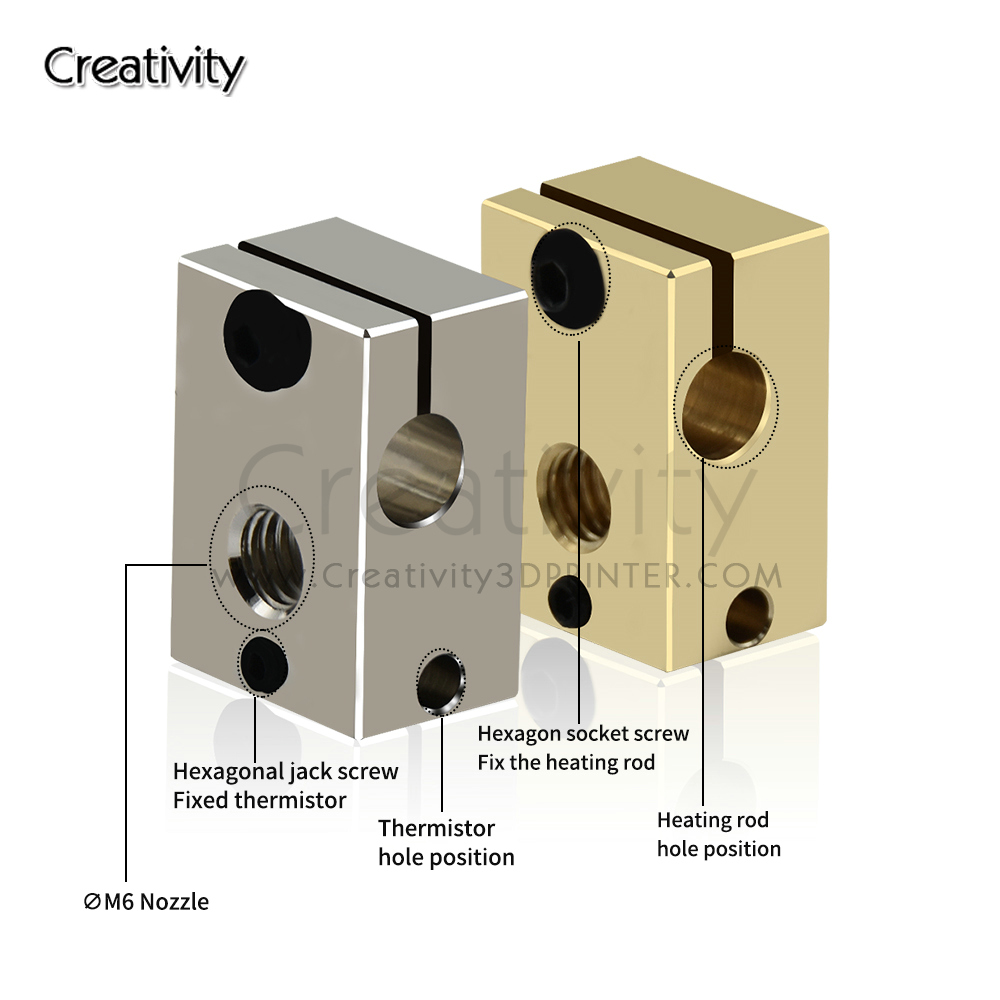V6 PT100 Heater Block Plated C - Direct Drive Extruder 评论和价格