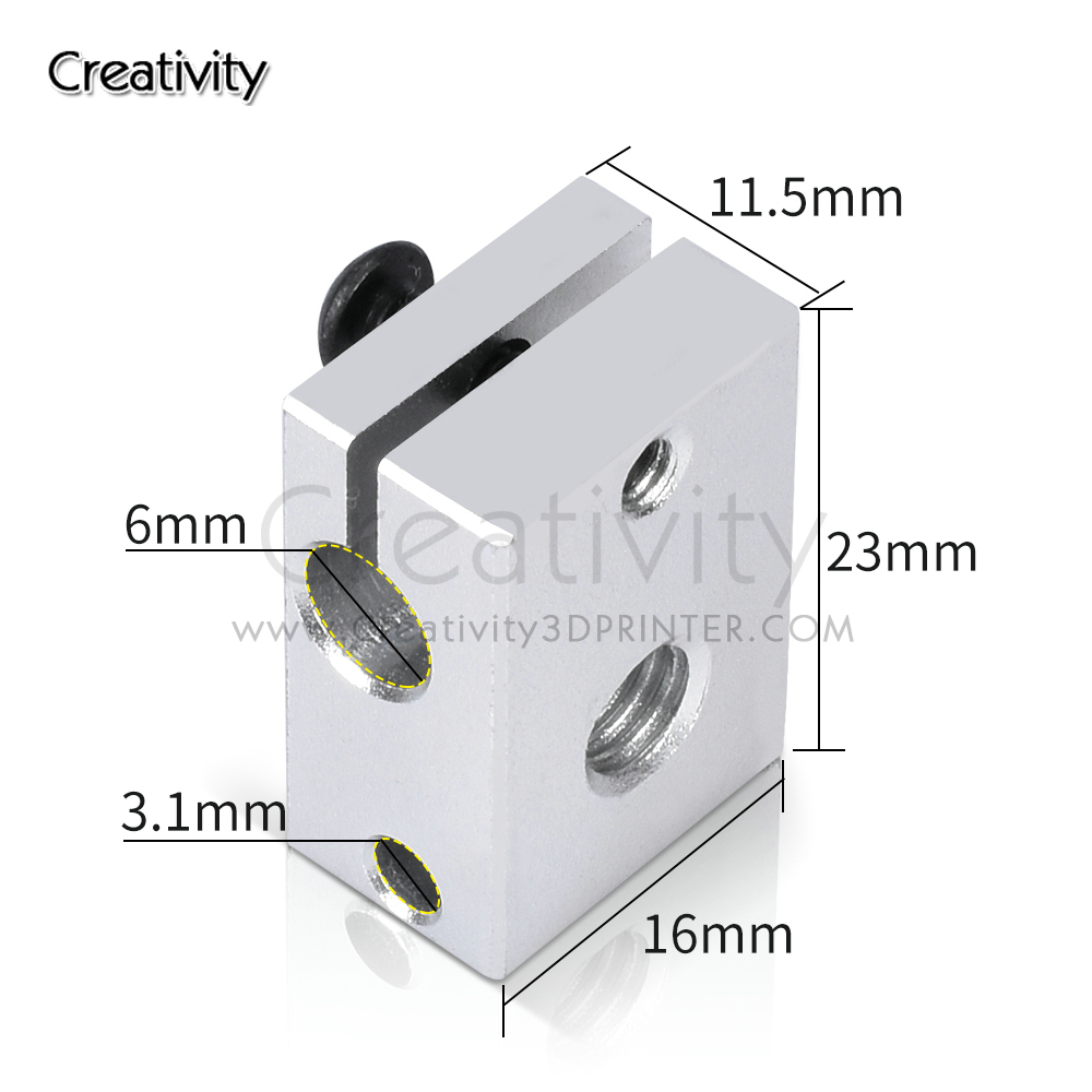 V6 PT100 Heater Block Plated C - Direct Drive Extruder 评论和价格