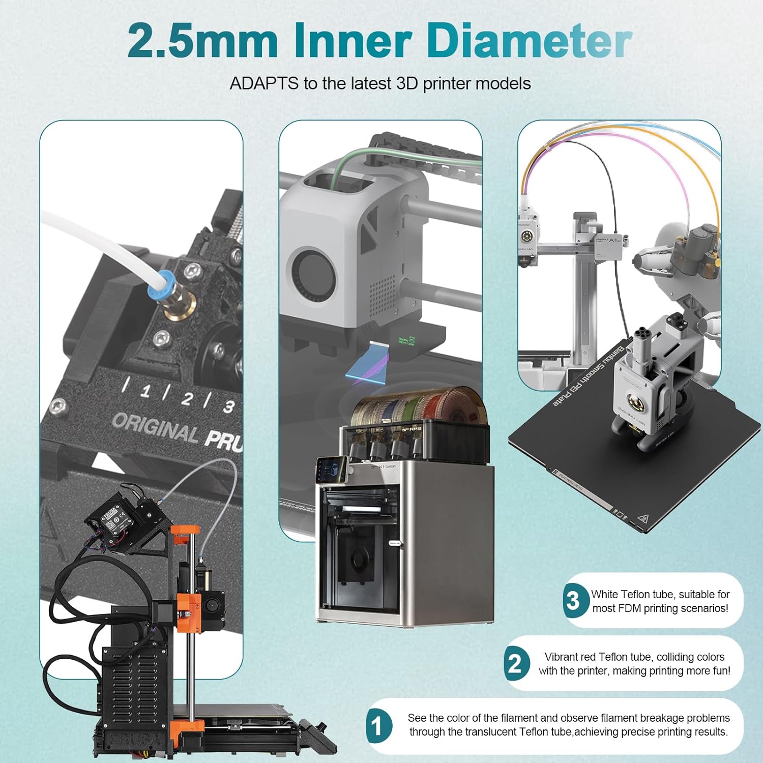 For Bambu Lab PTFE Tube 2.5mm  - Direct Drive Extruder 评论和价格
