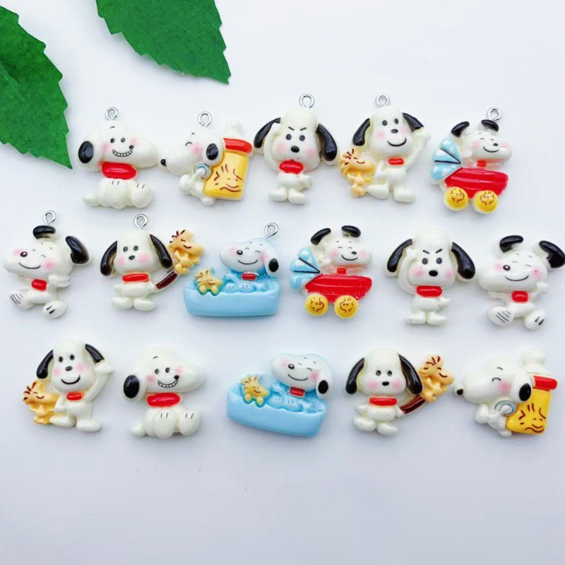 12pcs resin cartoon dog pendan - Resin 评论和价格