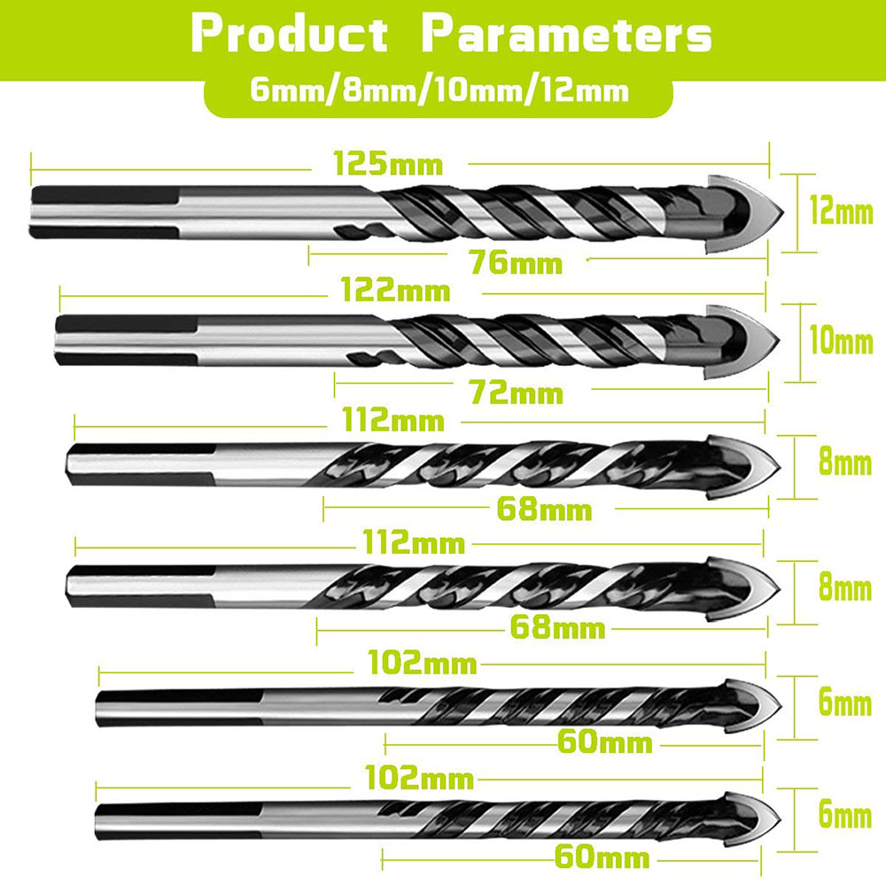 6 Pcs Ceramic Tile Multi Drill - Nozzle Tungsten 评论和价格