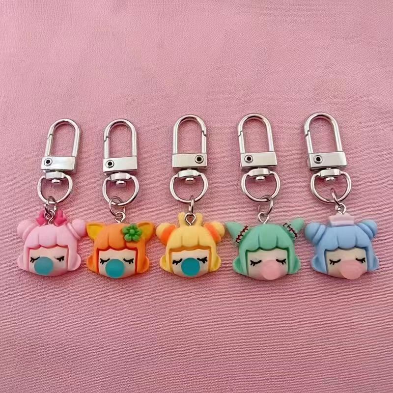 5pcs resin girl keychain, suit - Resin 评论和价格