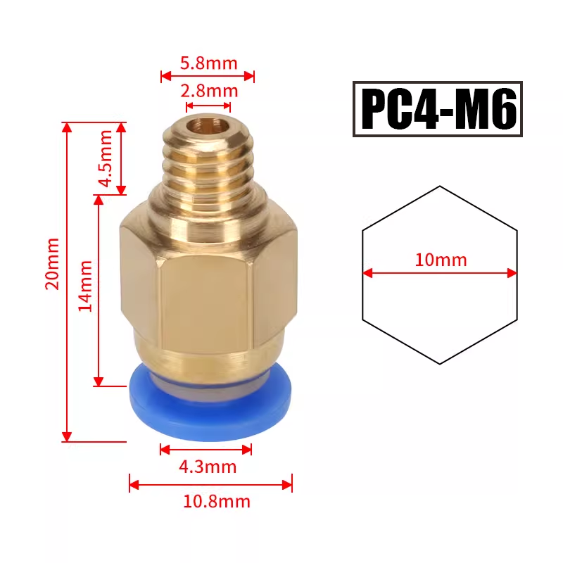 10Pcs/Lot PC4-M6 PC4-01 Quick  - Bowden Tube 评论和价格